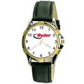 Budget Collection Chrome Case Watch w/Gold Bezel